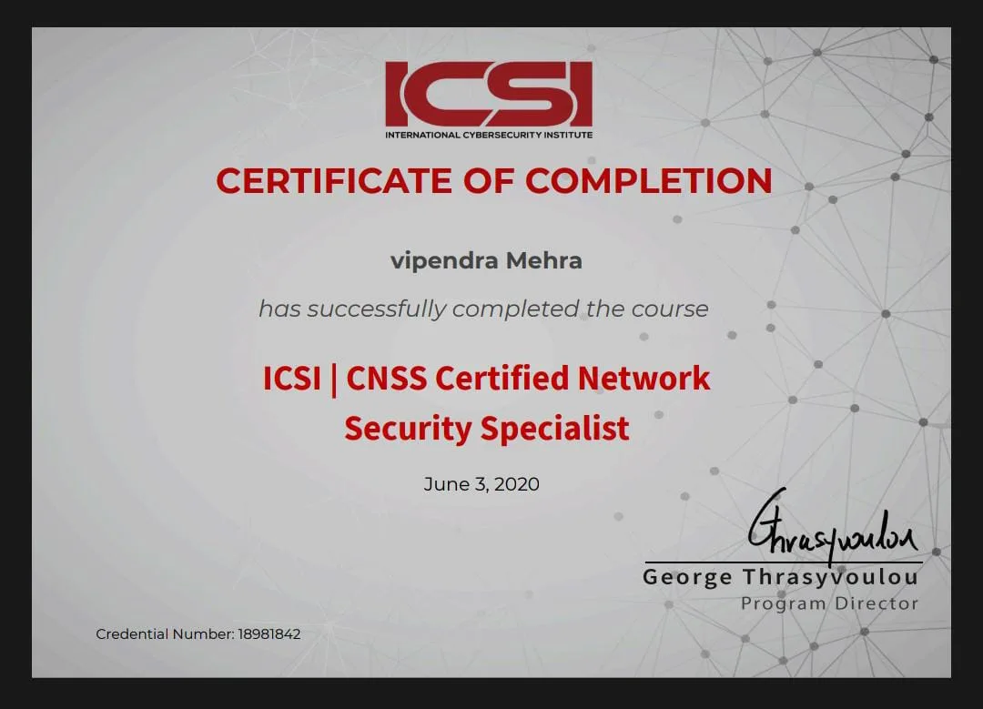 ICSI CNSS Certified Network Security Specialist