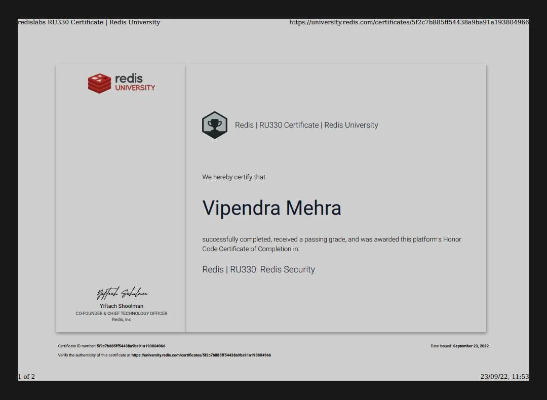 Redis RU330: Redis Security